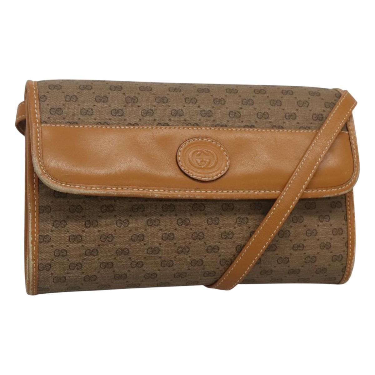 Gucci Micro Gg Supreme Shoulder Bag Pvc Beige Gold 004 89 1041 Auth Ep7893